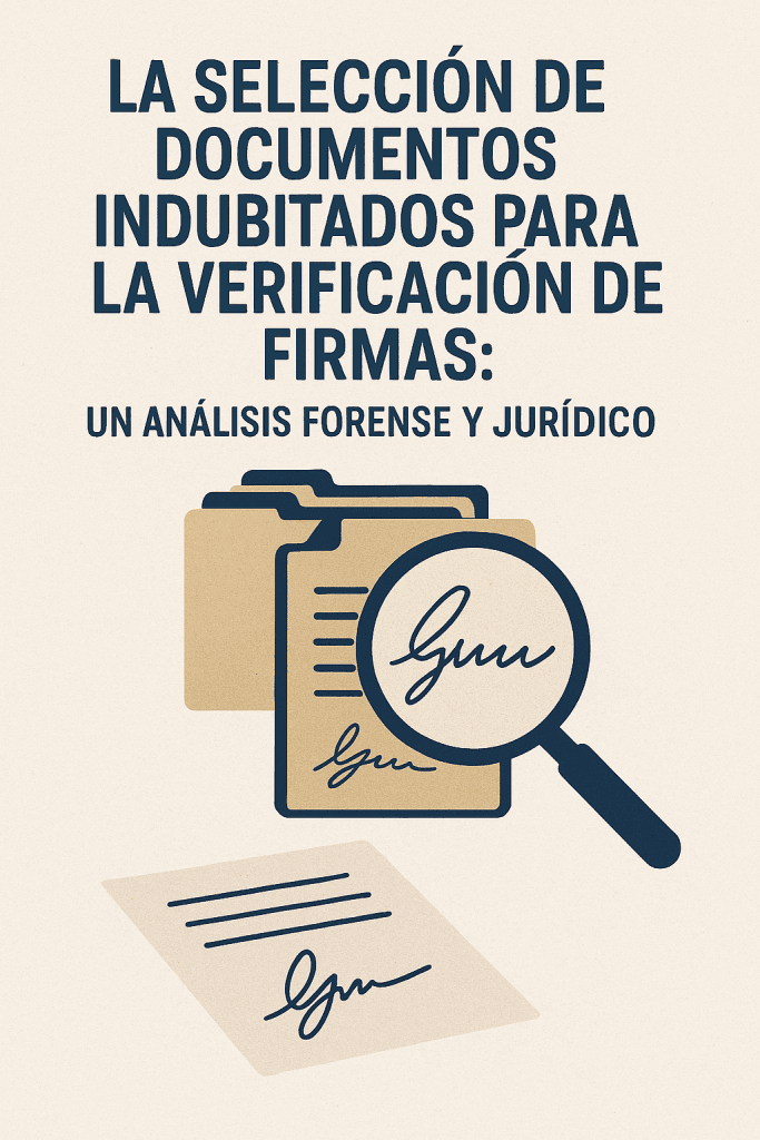 Selección De Documentos Indubitados Para La Verificación De Firmas 1 Selección De Documentos Indubitados Para La Verificación De Firmas