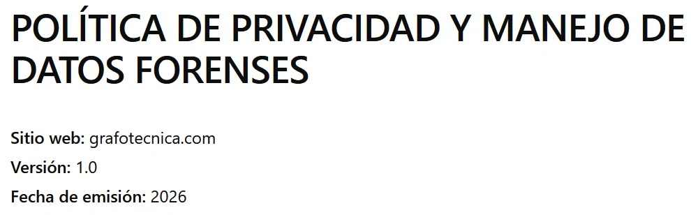 Política De Privacidad Y Manejo De Datos Forenses