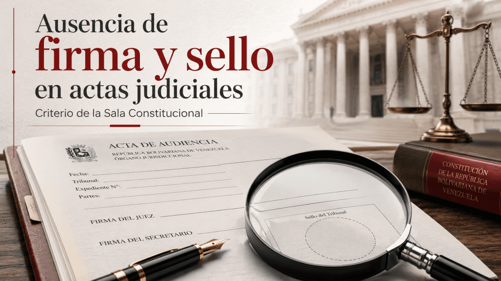 La Ausencia De Firma Y Sello En Actas Judiciales: Criterio De La Sala Constitucional 1 La Ausencia De Firma Y Sello En Actas Judiciales: Criterio De La Sala Constitucional