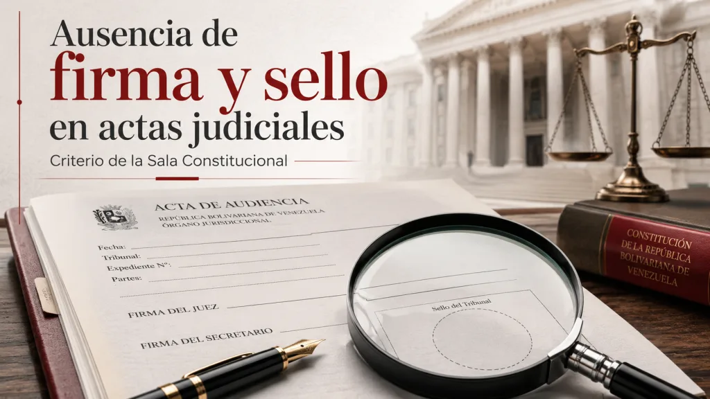 La Ausencia De Firma Y Sello En Actas Judiciales: Criterio De La Sala Constitucional